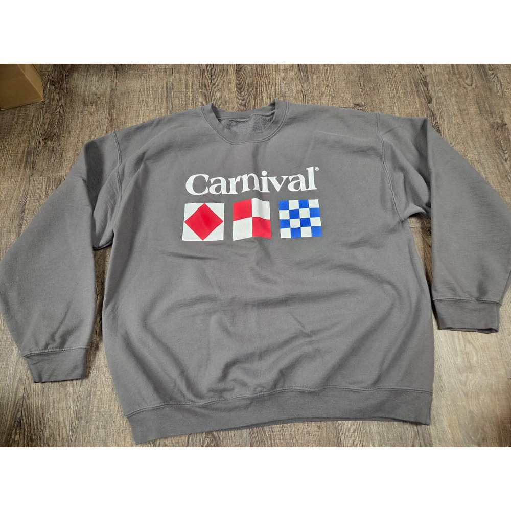 Carnival Cruise Ship Gray Crewneck Adult XL Sweatshirt Pullover Long Sleeve